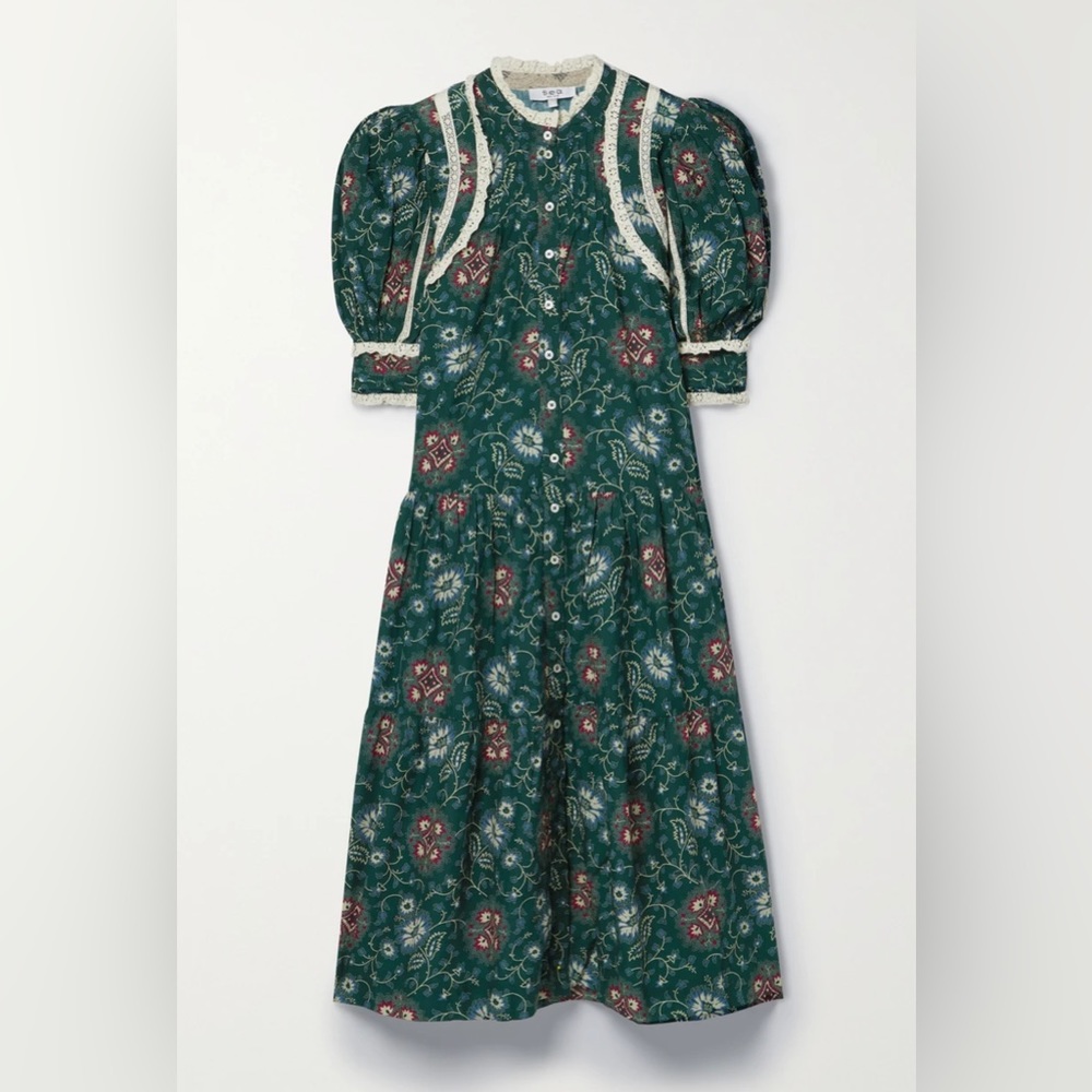 Sea NY green robina long sleeve dress size small NWT